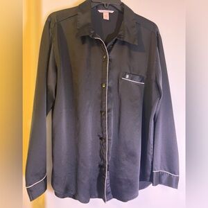 Victoria's Secret Black Satin Shirt